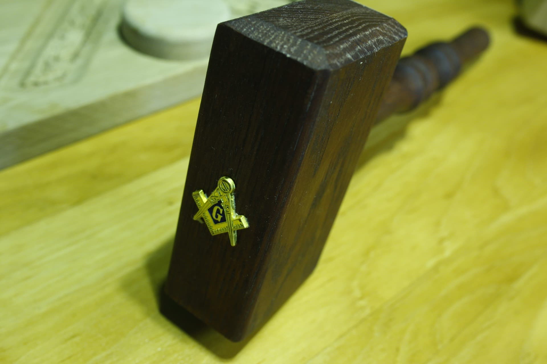 Red Oak Stained Gavel — view 3